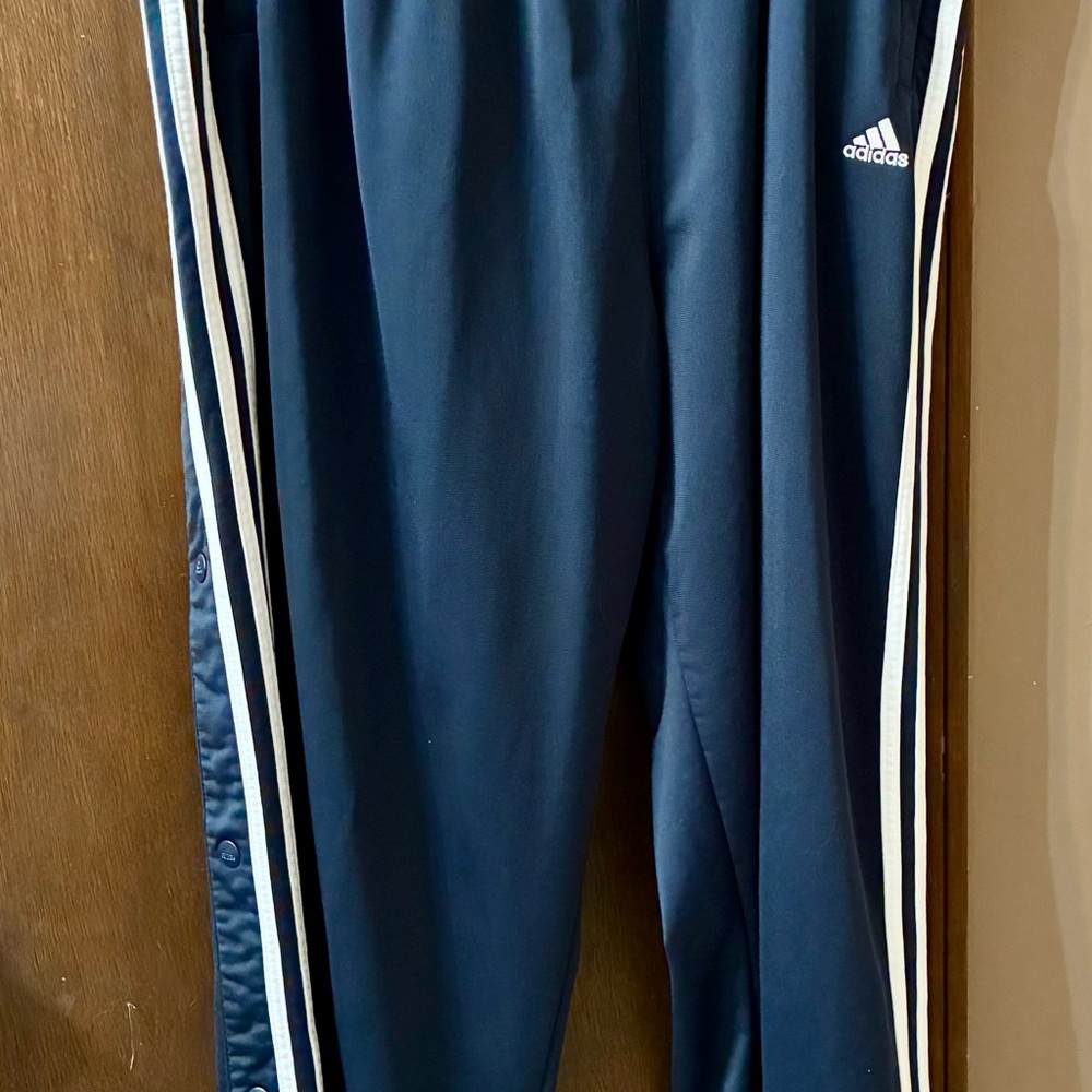 Adidas Men’s XL Navy Joggers with White Accents